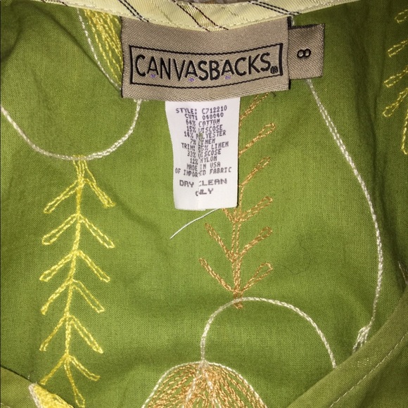 Canvasbacks embroidered vest size 8 cinch waist - Picture 2 of 3